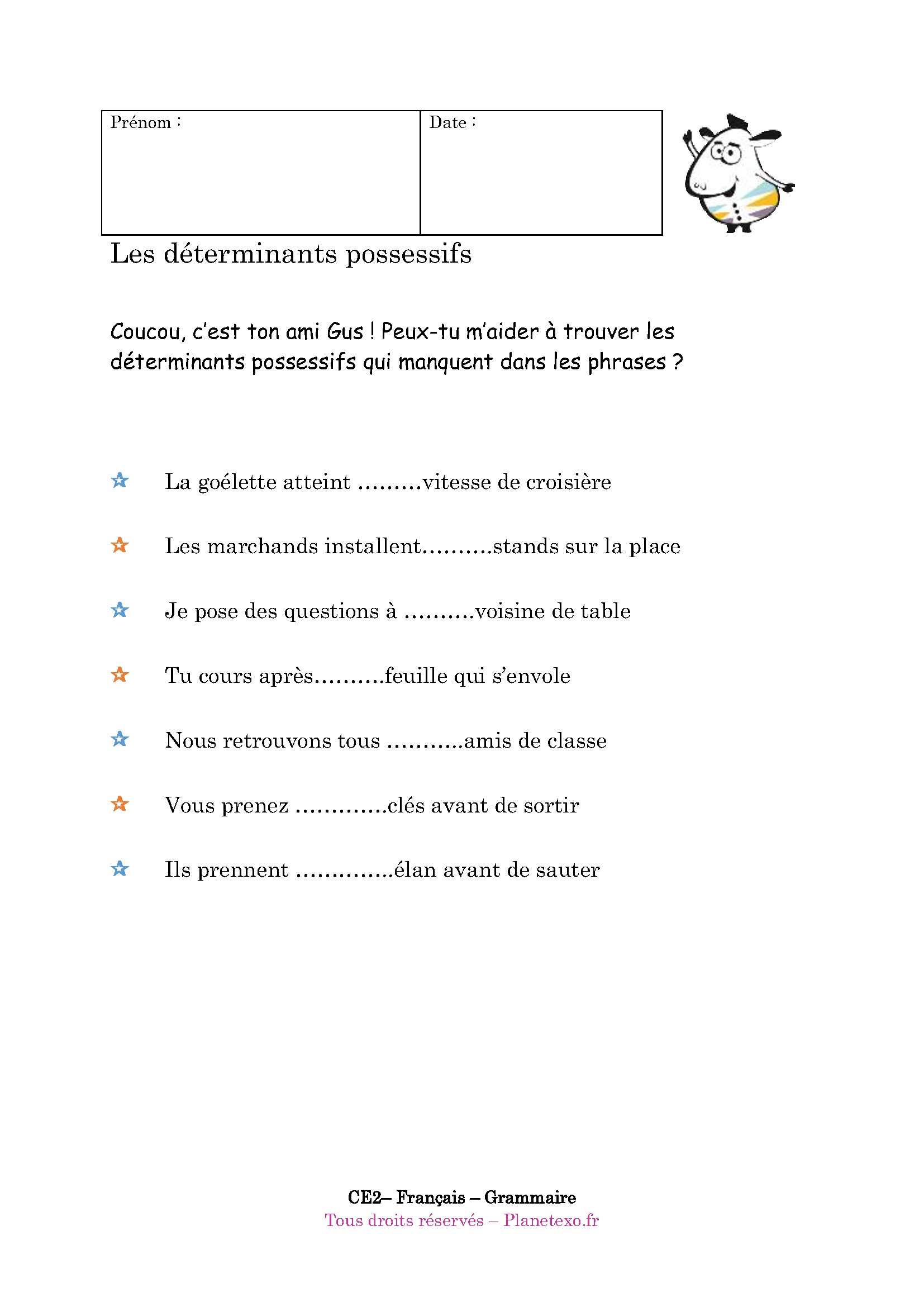 determinant possessif