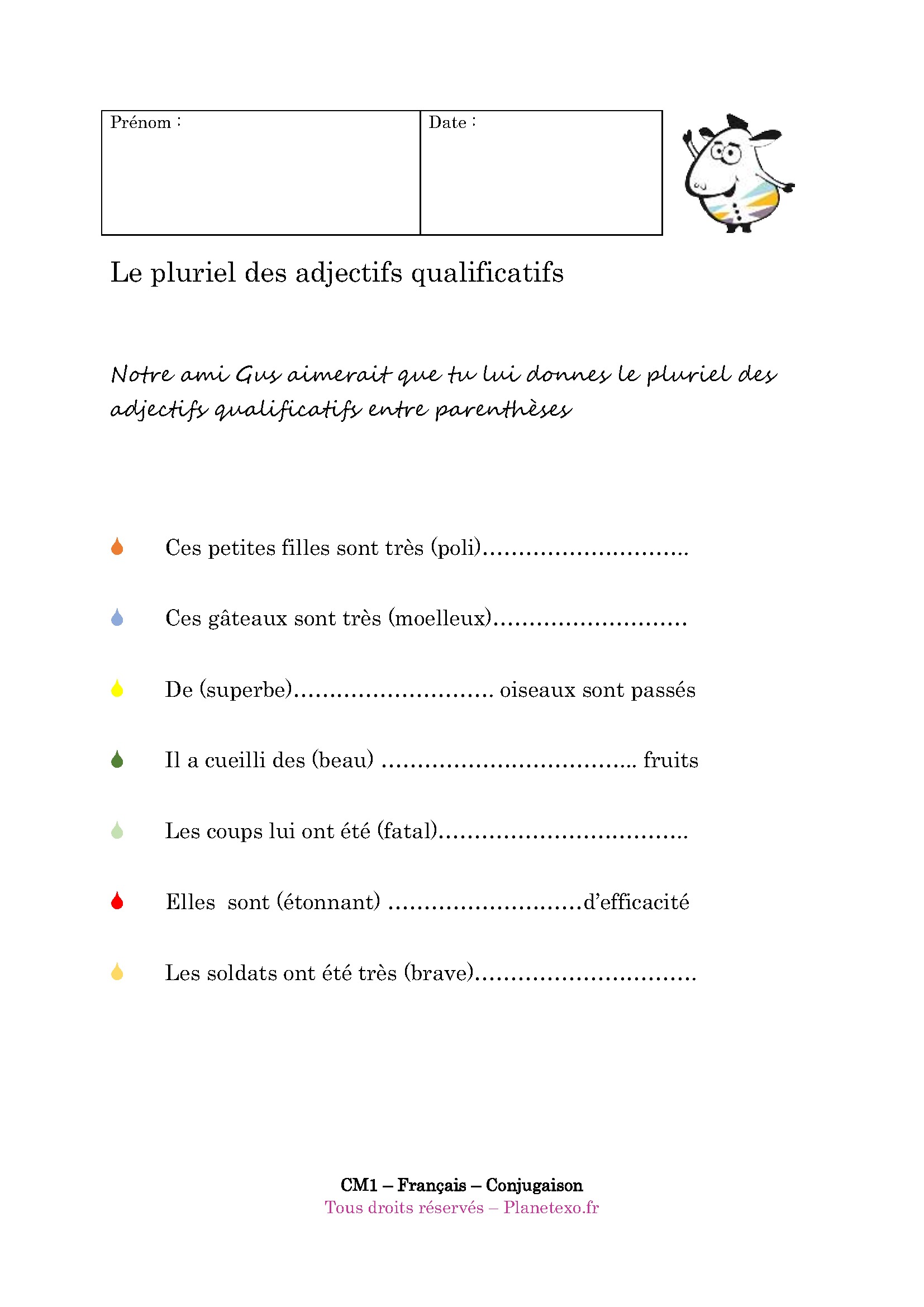 pluriel adjectif qualificatif